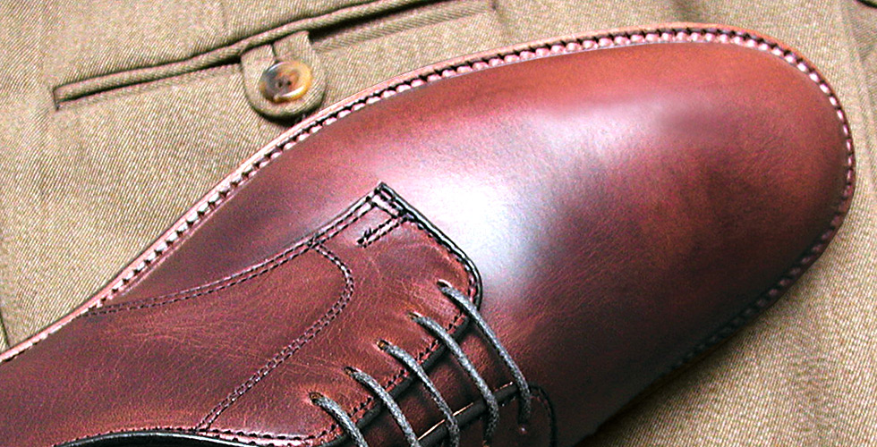 Style 29364F - Plain Toe Blucher in Brown Chromexcel, Unlined Vamp